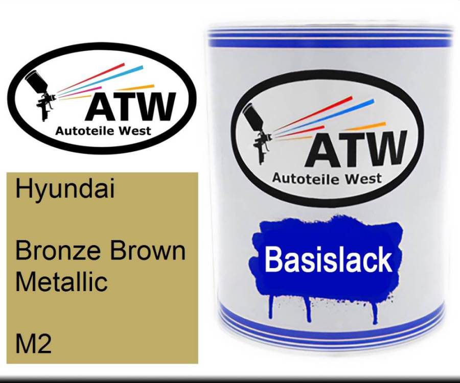 Hyundai, Bronze Brown Metallic, M2: 1L Lackdose, von ATW Autoteile West.